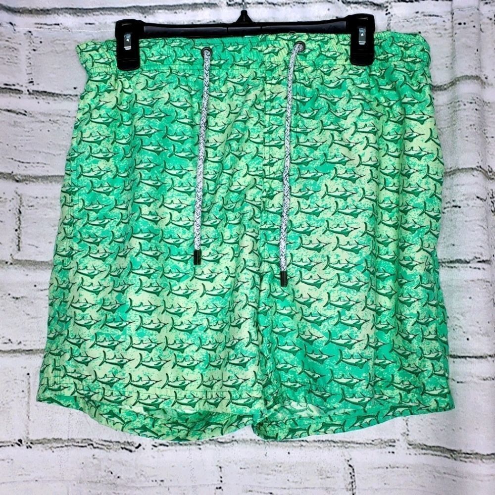 Islandhaze green swordfish swim trunks large